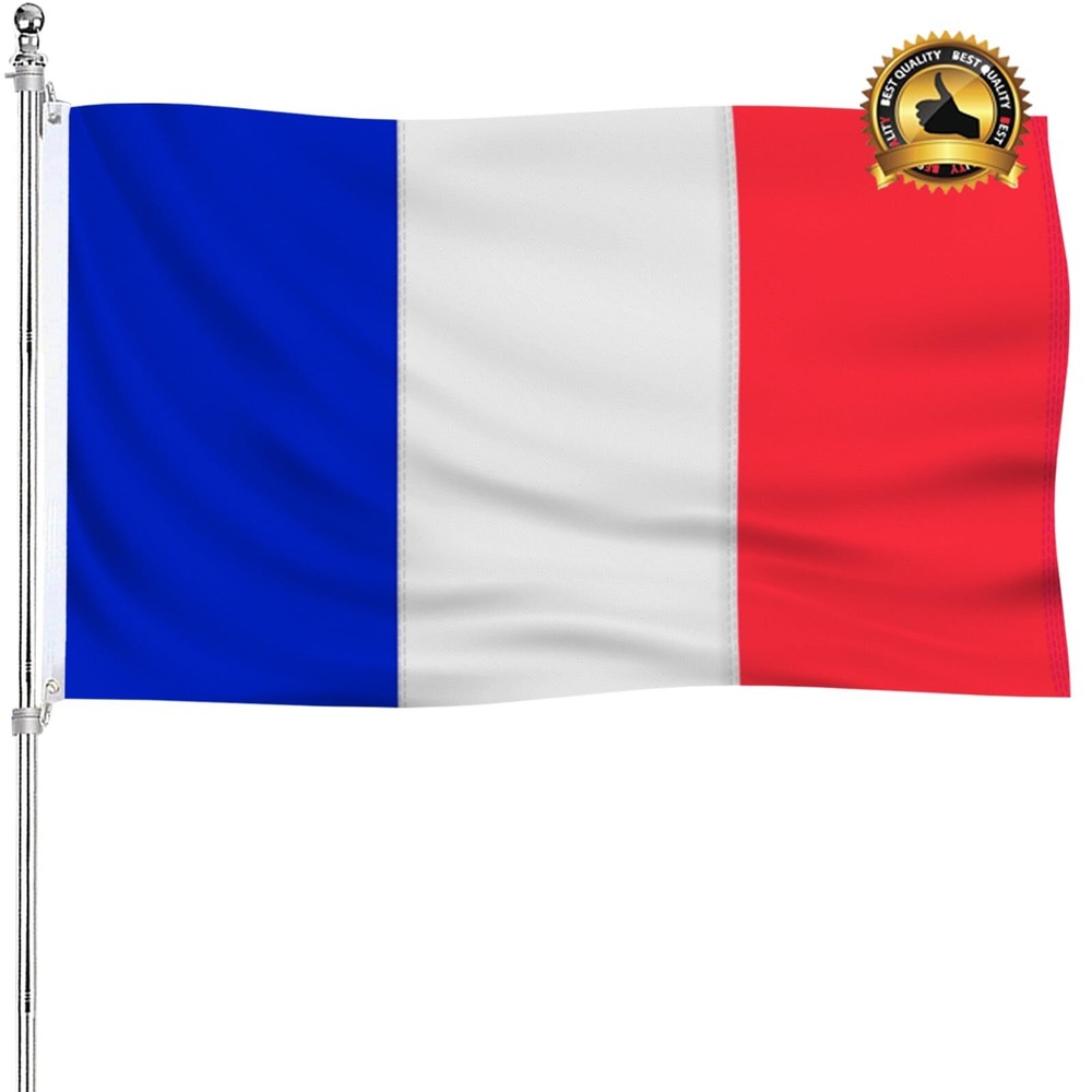 France French Flag 3x5 Outdoor with Sewn Stripes Heavy Duty France National F...