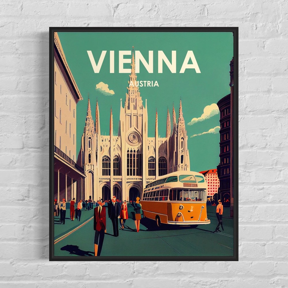 Vienna Austria Retro Art Print Vienna Austria Wall Art Illustration Vienna