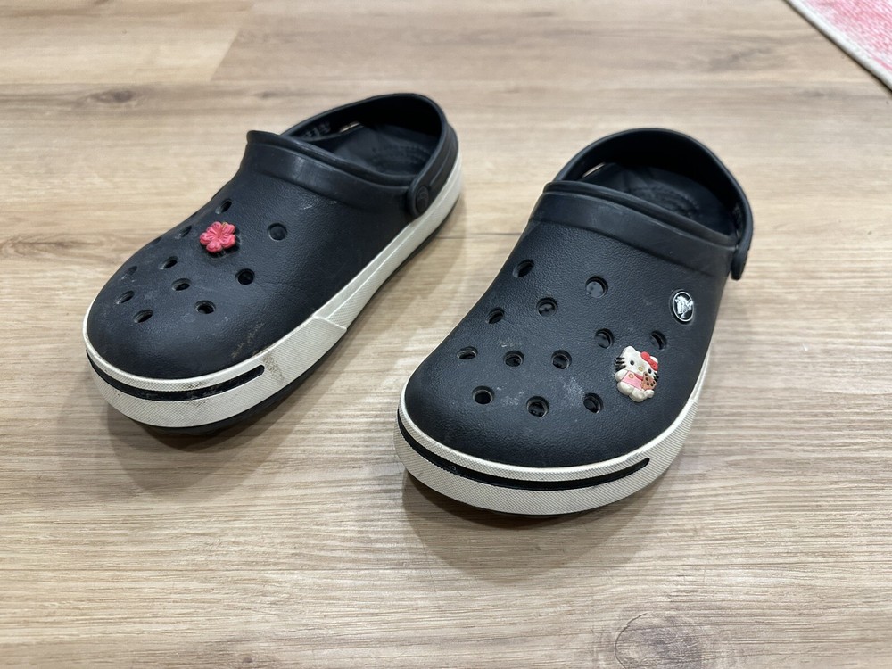 Crocs Crocband ll Men's Size 8 Black Heel Strap Lightweight Comfort Clogs