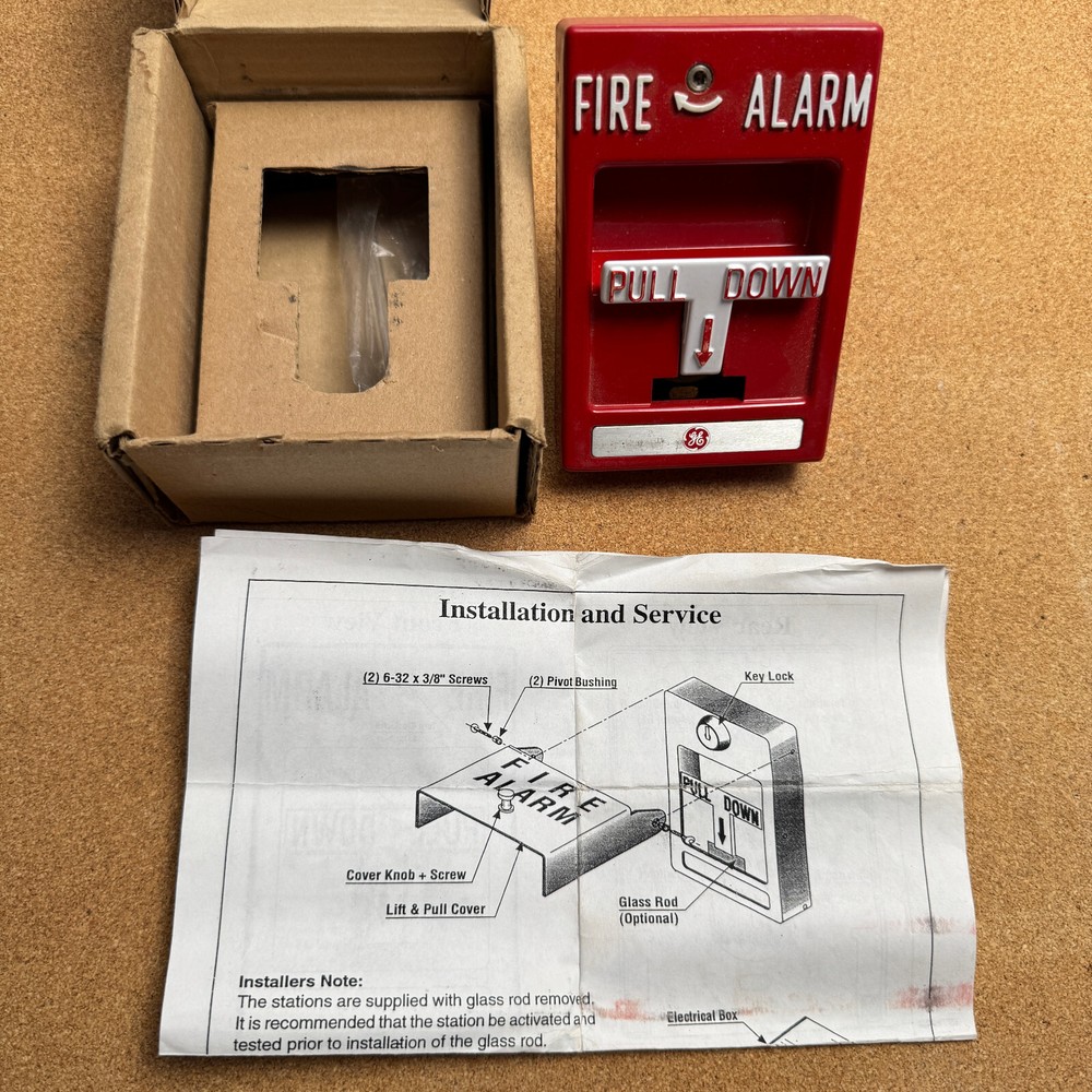 NEW GE GENERAL ELECTRIC RMS-1T FIRE ALARM PULL STATION. 103-20 Made In USA!