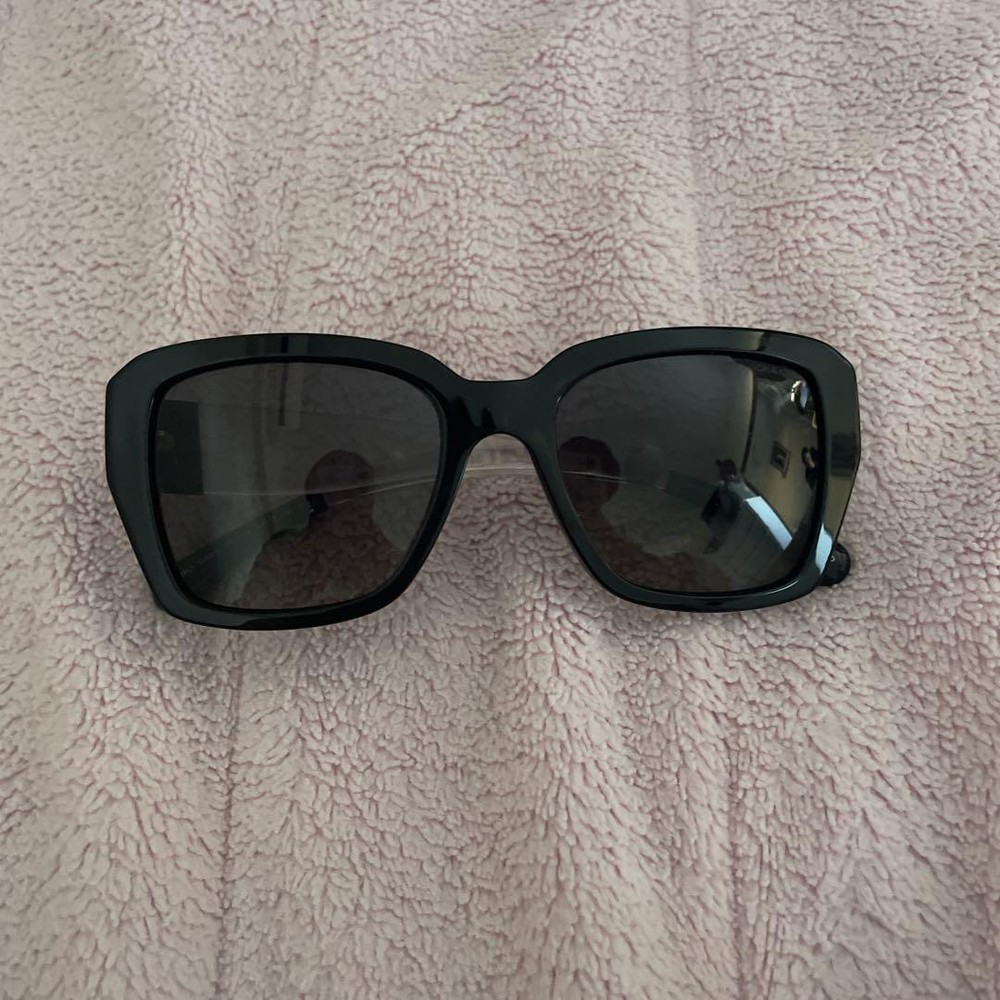 CHANEL Black Clear Frame Sunglasses Model 5286-A c.501/S8-image