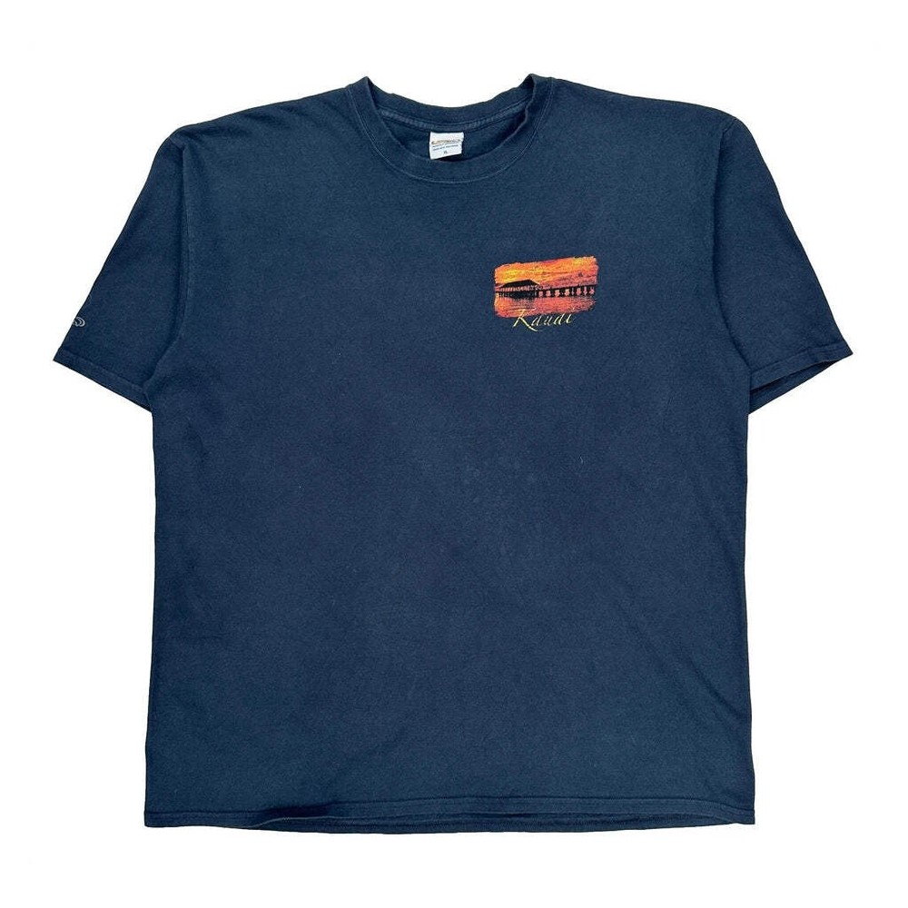 Hawaii Crazy Shirts Graphic T-Shirt - XL Blue Cotton