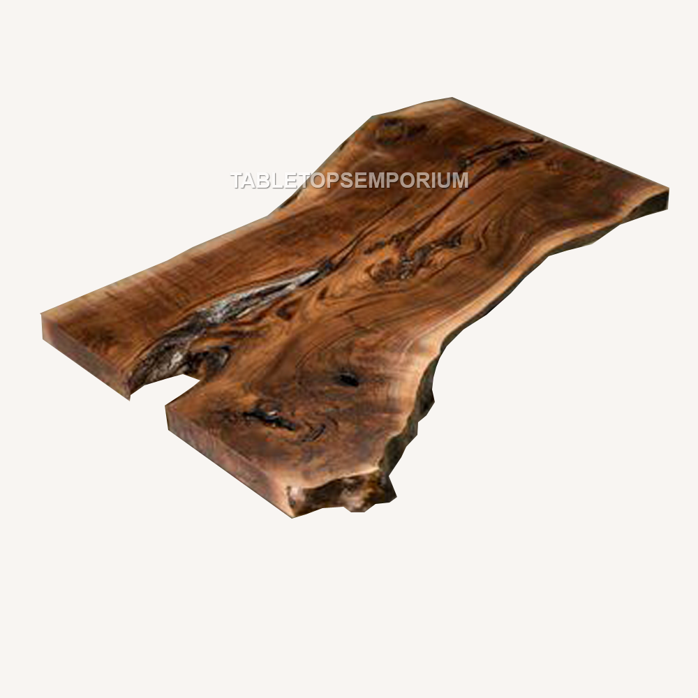 Acacia Wood Table, Epoxy Dining Table, Live Edge Table Top, Home Decor Furniture-image