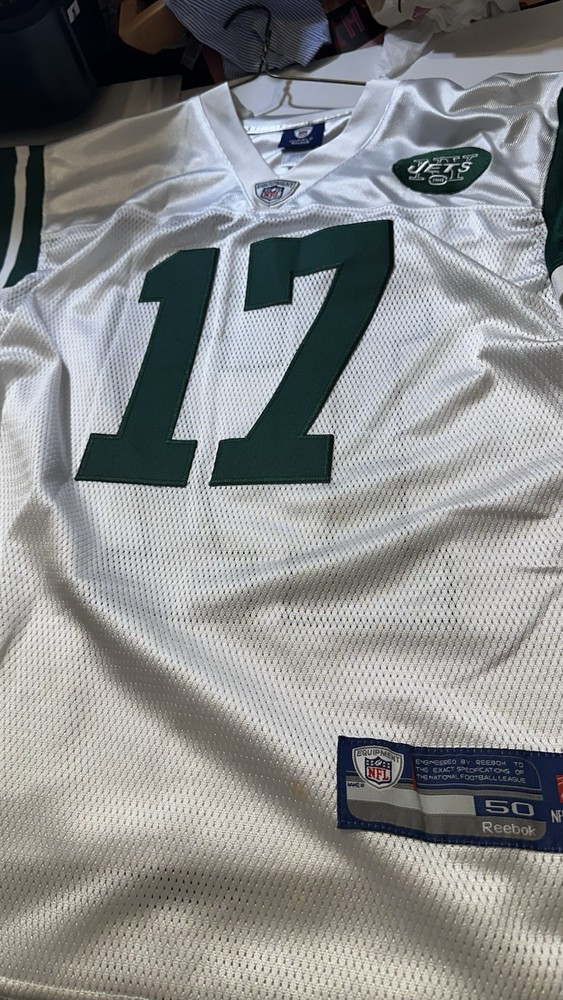 Plaxico Burress New York Jets Jersey White Number #17 Size-50 Authentic Rare