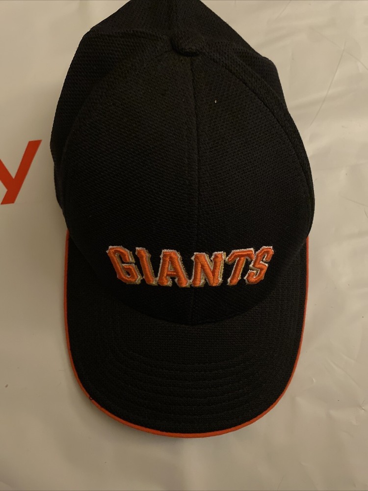 Nike Team SF Giants MLB Baseball Hat Cap Black Orange OSFM Stretch Embroidered