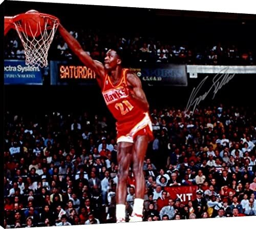 Dominique Wilkins Canvas Wall Art - Human Highlight Reel Dunking