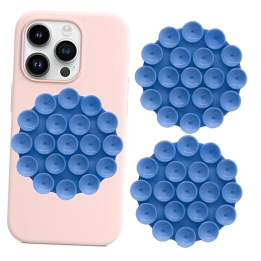 2PCS Strong Grip Purple Silicone Suction Phone Mount Case