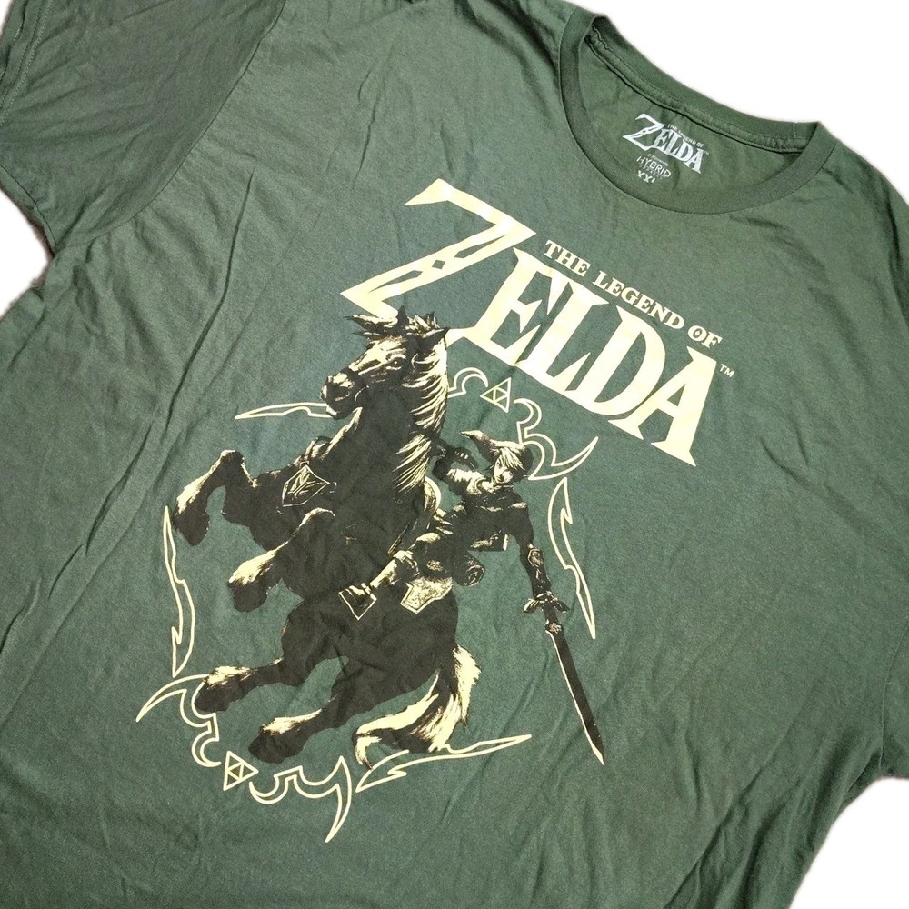 The Legend of Zelda T-Shirt Mens XXL Green Link Epona Graphic Tee
