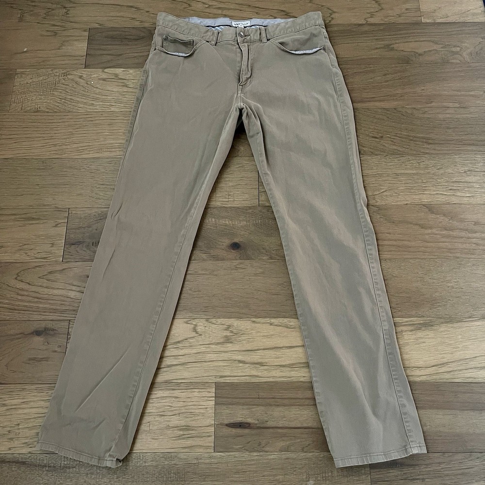Peter Millar Ultimate Sateen Five-Pocket Pant Mens 34x32 Golf Beige ME0B39