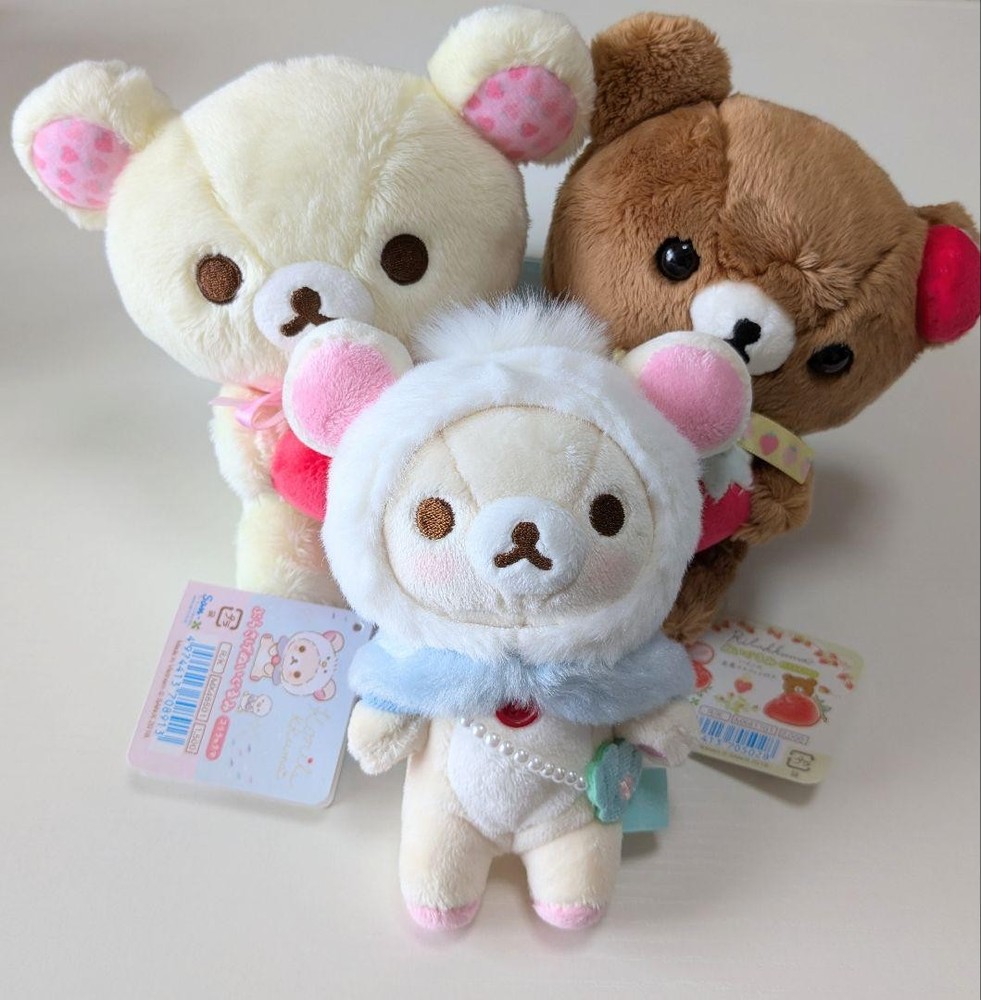 Strawberry Party Rilakkuma Korilakkuma 3 plush toys #2fbdf1