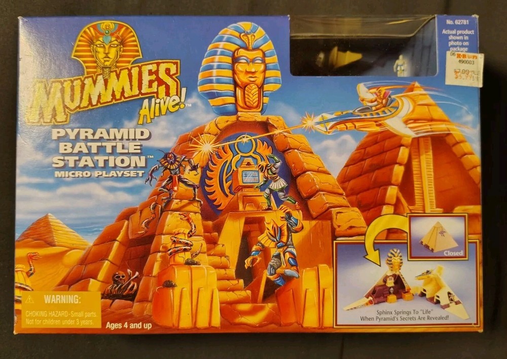 Vintage 1997 Mummies Alive Pyramid Battle Station Near-Complete Playset