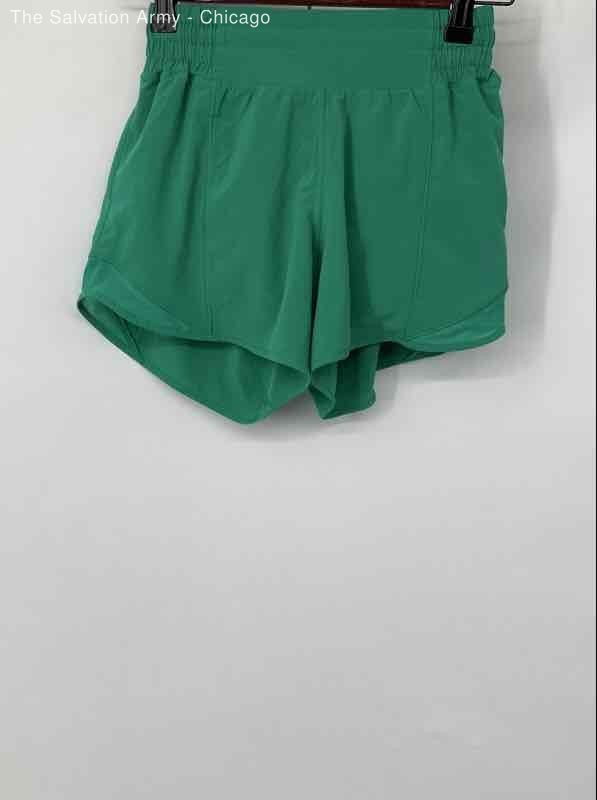 Lululemon Womens Green Regular Fit Elastic Waist Pull-On Athletic Shorts Size 2