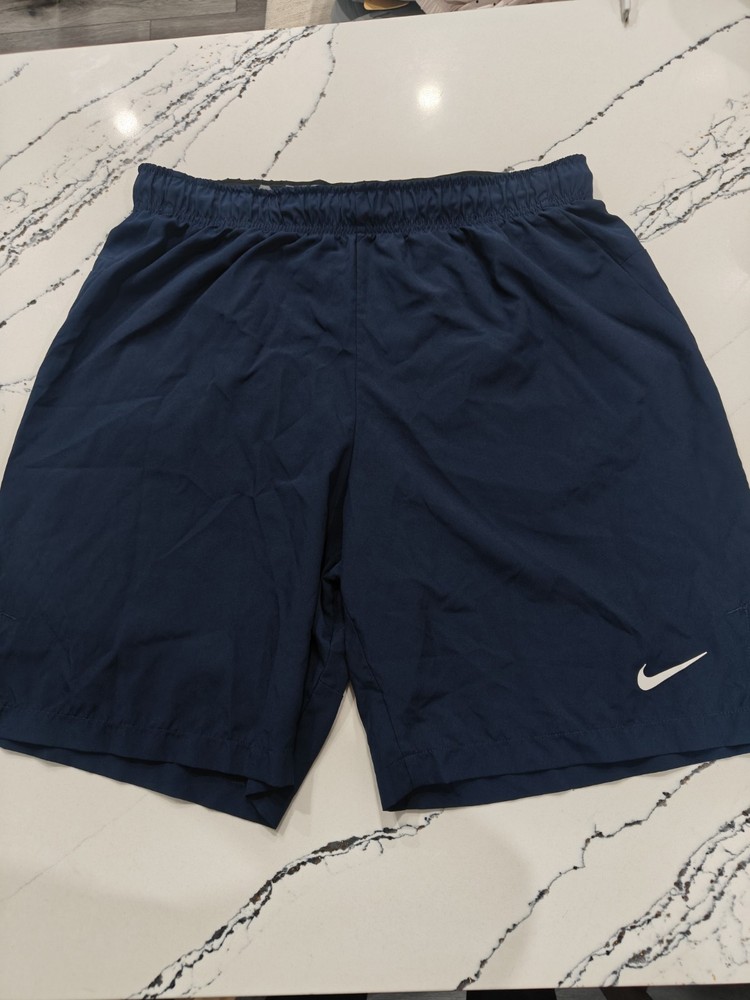 Nike Dri-FIT Men’s Shorts 8”, Navy Blue  Size Large No Pockets
