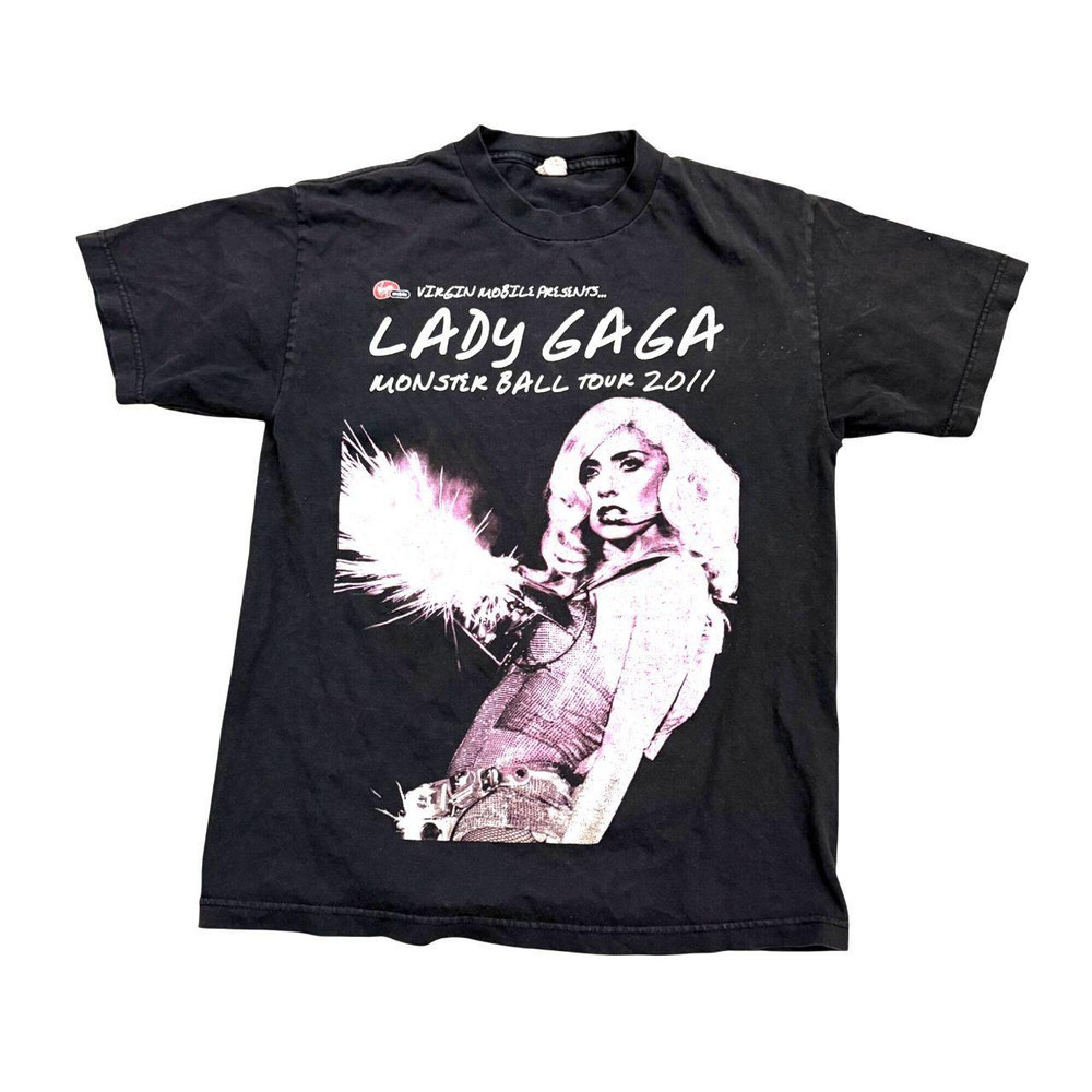 Preloved Women's T-shirt Black Pink Lady Gaga Monster Ball Tour Tshirt Lady