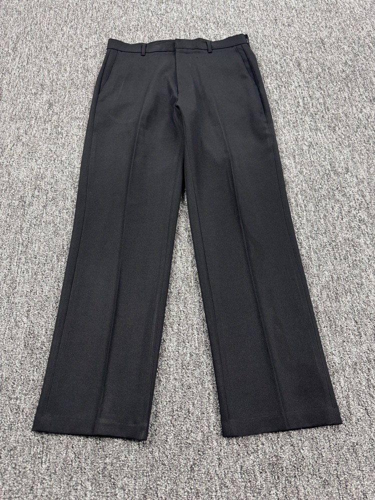 Vtg Levis Action Slacks Pants Men 34x31 Black Flat Front Career Trousers USA 70s
