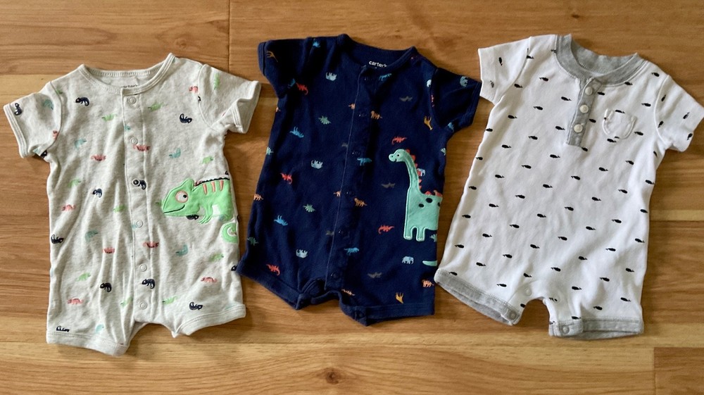 Carter’s 3 Baby Boy Rompers  Size 3 Months