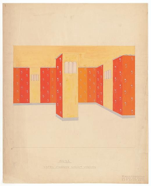 Interior perspective drawings of Hotel Siwanoy, NY. Interior, Mount Vernon