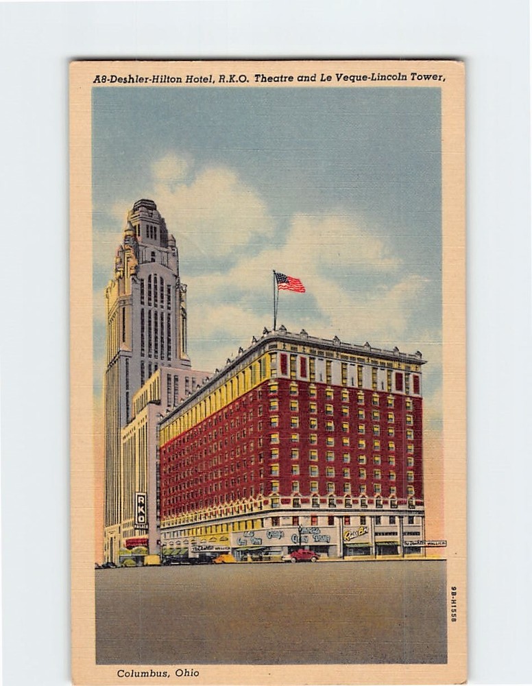 Postcard Deshler Hilton Hotel Columbus Ohio USA