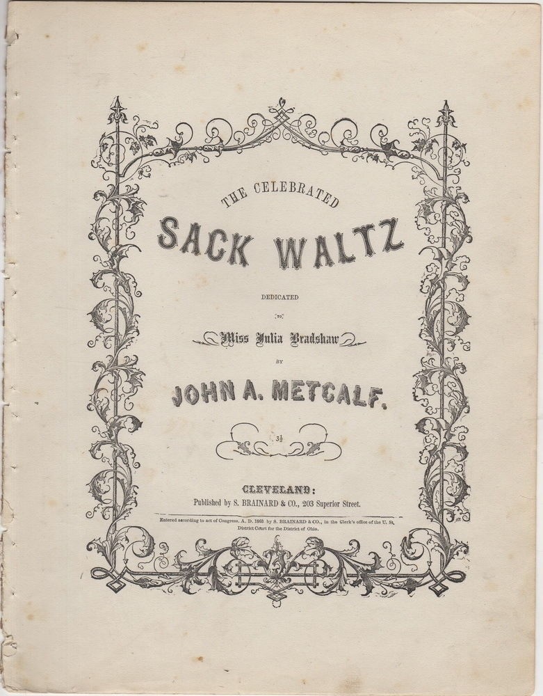 The Celebrated Sack Waltz 1863  antique sheet music