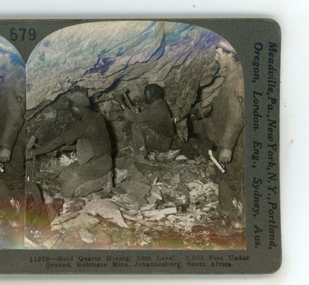 Gold Quartz Mining Robinson Mine Johannesburg Africa Keystone Stereoview