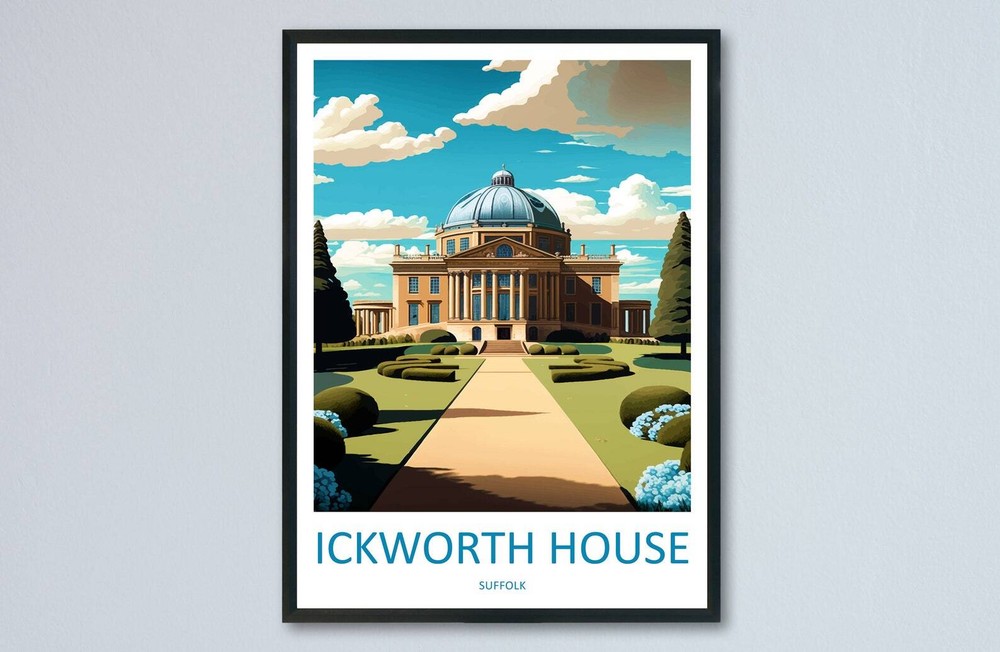 Ickworth House Travel Print Wall Art Ickworth House Wall Hanging Home Dcor