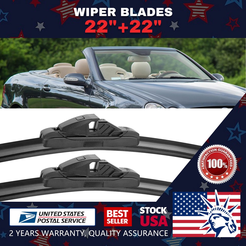 22''+22'' OEM Quality Replace Windshield Wiper Blade Pair All Season Applicable