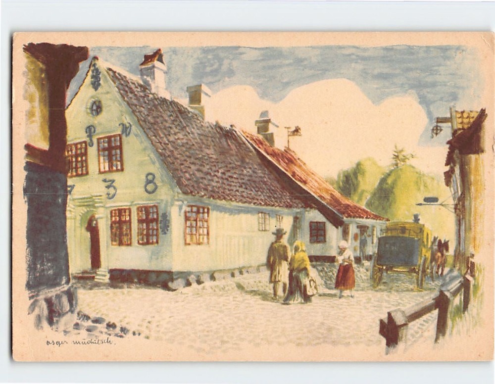 Postcard Postgarden Kobstadmuseet Den Gamle By Aarhus Denmark