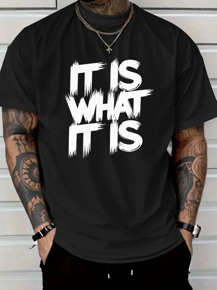 Men’s Red Graphic T-Shirt Casual Streetwear Bold Pattern Print Tee