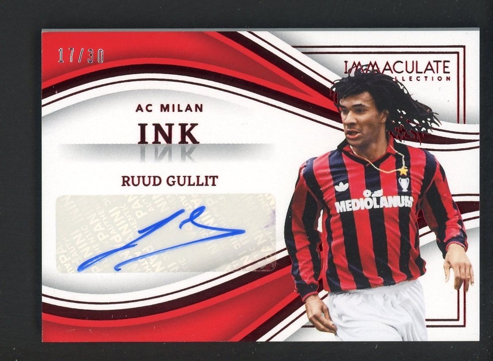 2023-24 Immaculate Soccer Ink Red Ruud Gullit AUTO 17/30PROBSTEIN is actively accepting consignments !!