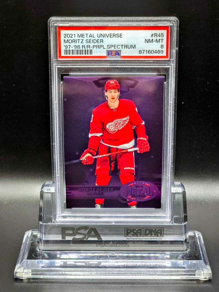 Moritz Seider 2021-22 UD Skybox Metal Universe Purple Spectrum #R45 PSA #132/199