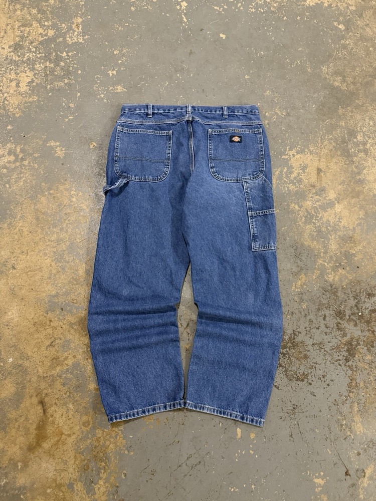 Vintage Distressed Dickies Y2K Grunge Carpenter Baggy Blue Jeans 36x30