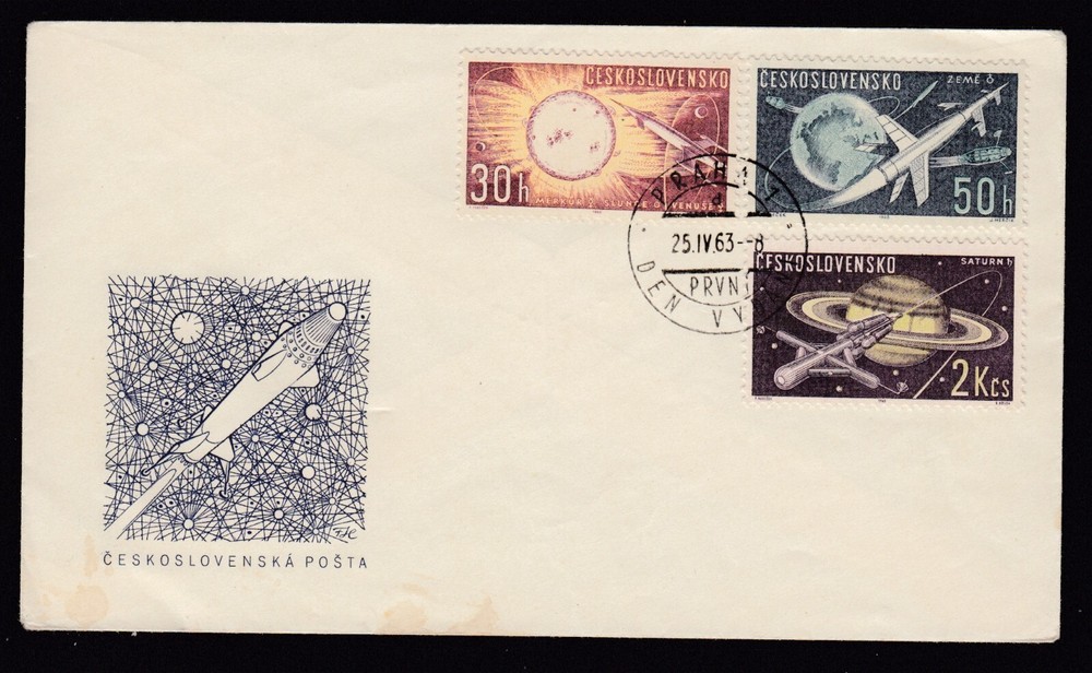 1963 Czechoslovakia Praha Space Rockets Crafts First Day Cover  envelope cover