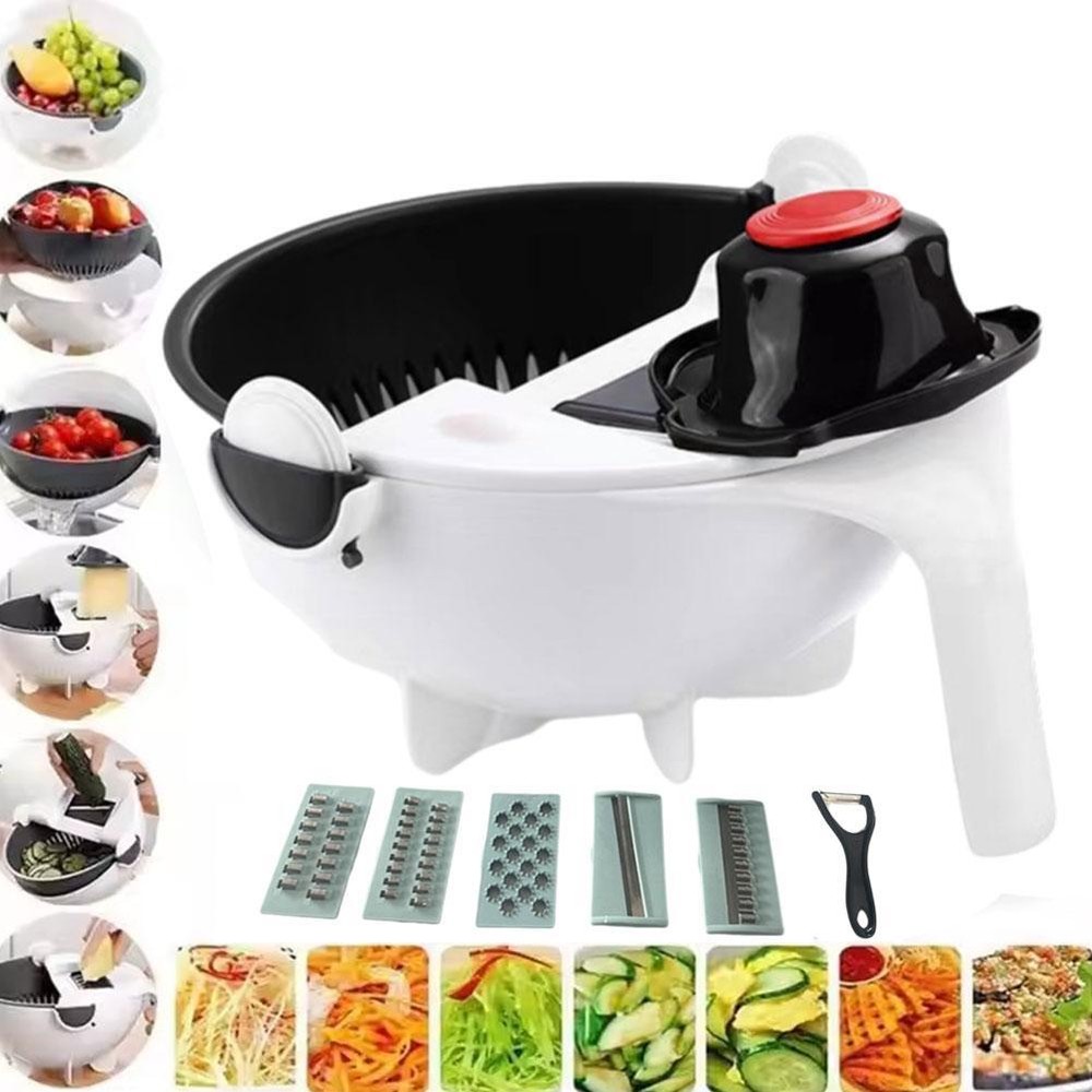 5-in-1 Kitchen Vegetable Chopper Salad Fruit Mandolin Slicer with Filter Ba GXA
