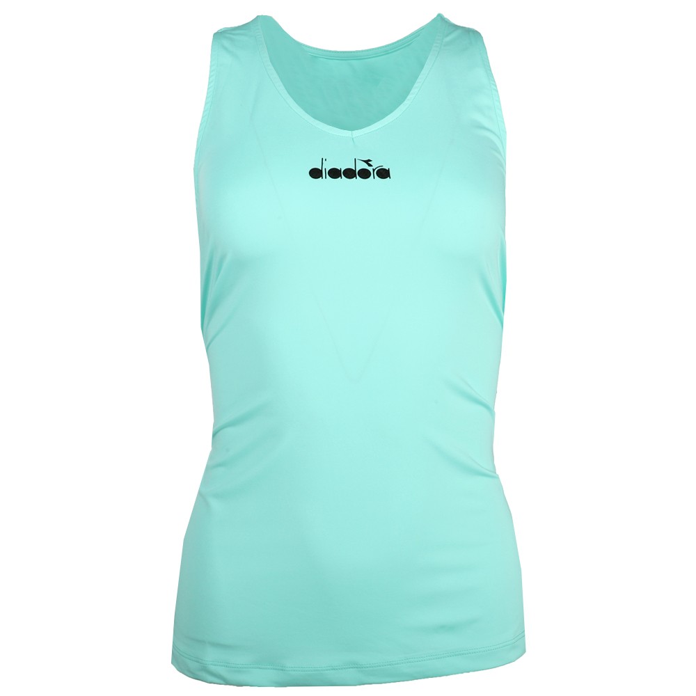 diadora Easy Tennis Scoop Neck Athletic Tank Top Womens Blue Casual  Athletic 17