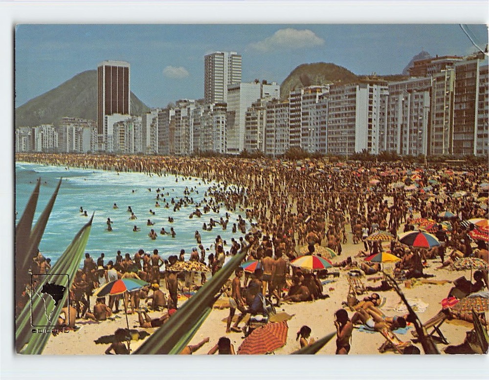 Postcard Copacabana Beach Rio de Janeiro Brazil