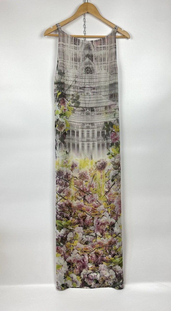 Ted Baker London Sleeveless Long Dress Women’s Size M Pancha Window Flowers Top