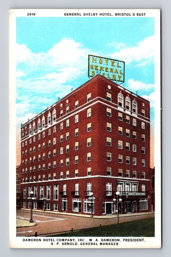 Bristol VA- Virginia, Shelby Hotel, Advertisement, Vintage Postcard