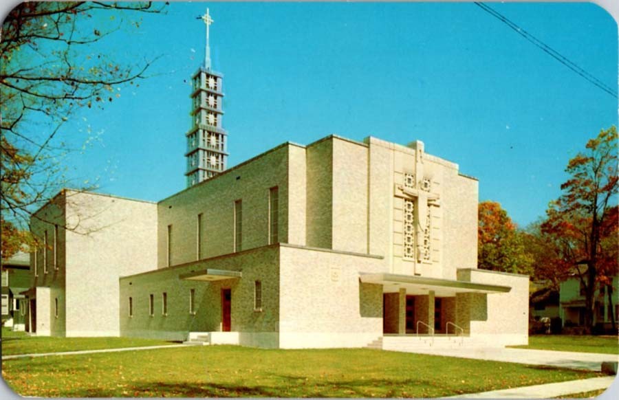 Oneonta New York NY : CHURCH SCENE m/14 AZ4545