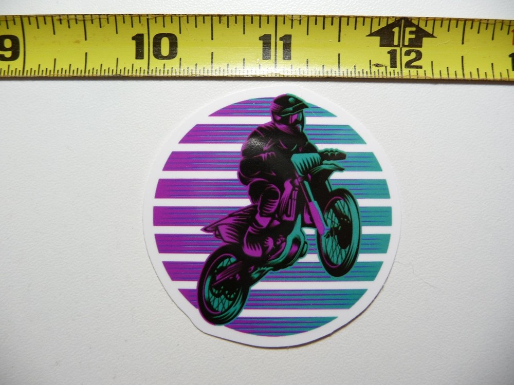 Motorcycle Wheelie Fan Team Vet Circle Lines Sticker Decal