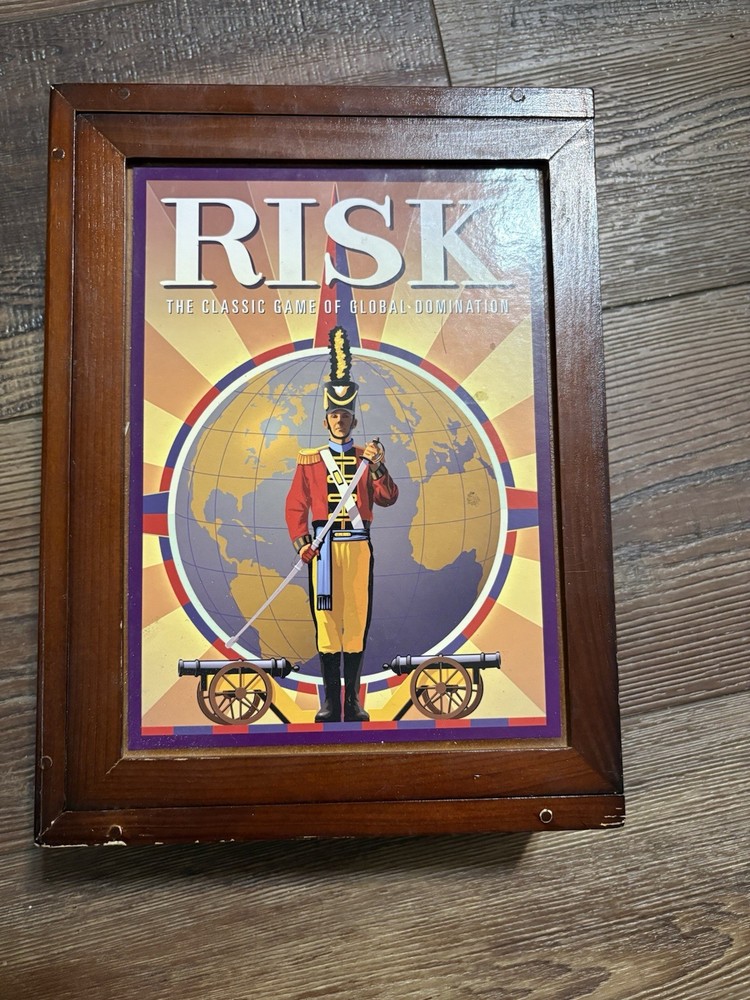 Wooden RISK Vintage Game Collection Edition Library Book Shelf Wood Box 2012