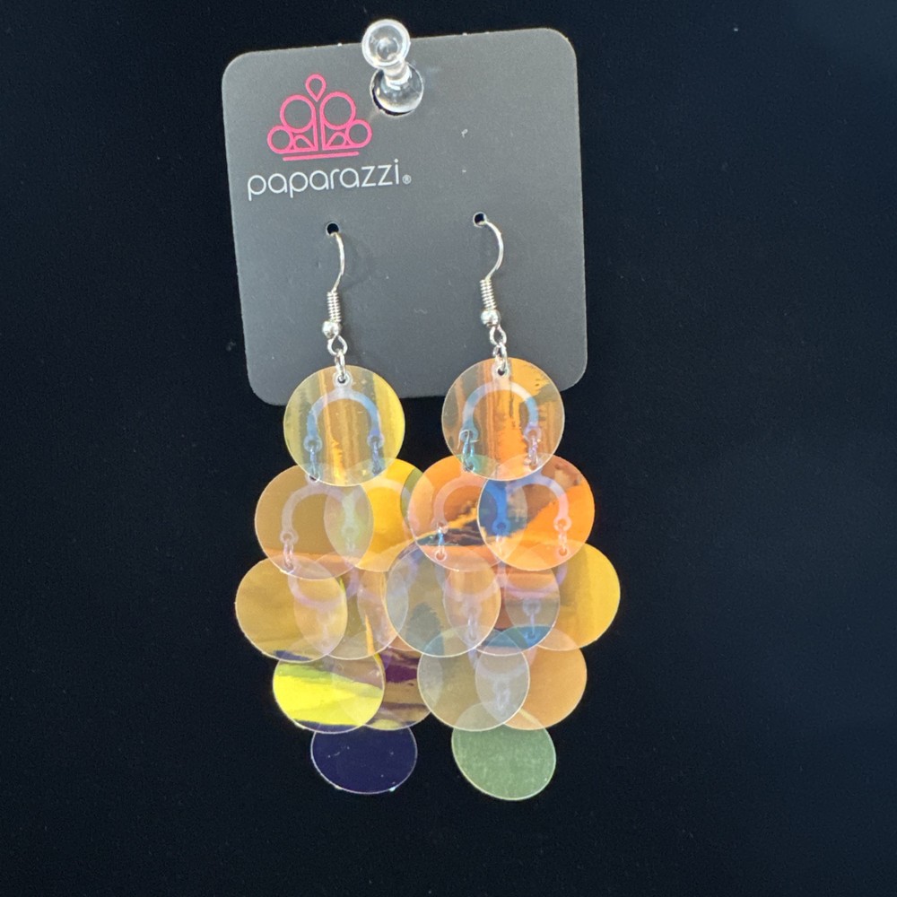 Paparazzi Earrings -Mermaid Shimmer - Multi- Iridescent Sequin