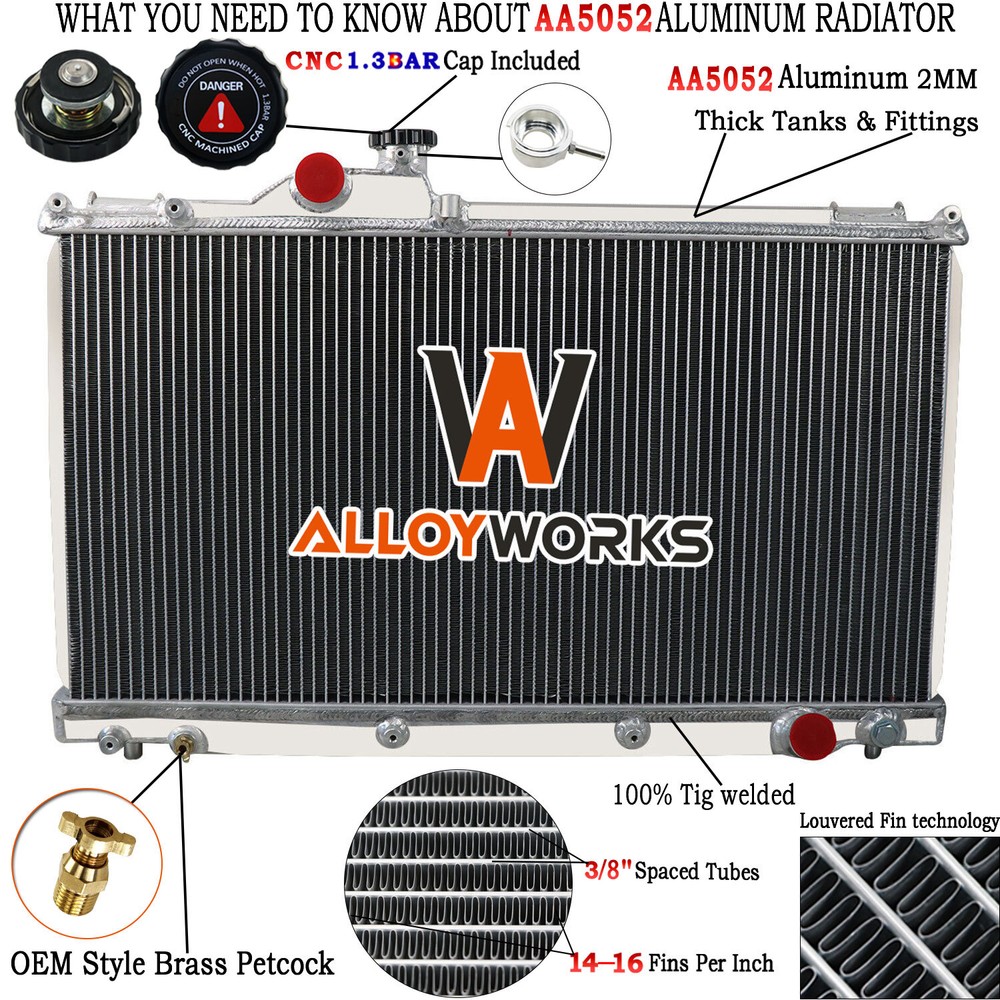 Aluminum 3 Row Radiator For 1999-2005 Lexus IS200 IS300 2.0L 3.0L MT
