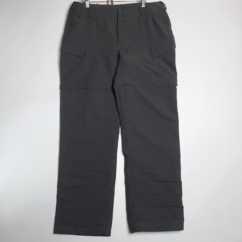 North Face Womens Convertible Hiking Pants Size 14 Gray Roll-Up Legs