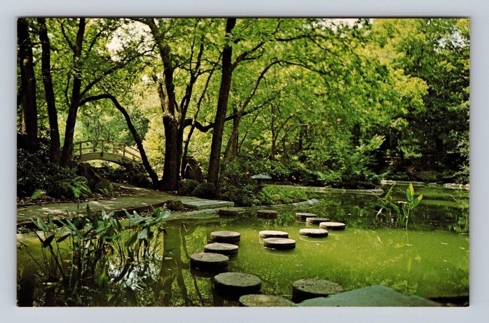 Fort Worth TX-Texas, Japanese Garden Botanic Garden Pond, Vintage Postcard
