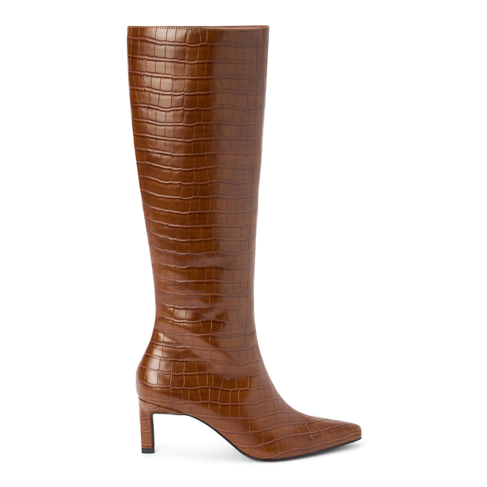 Matisse Robbie Croc Embossed Pointed Toe Zippered Platform Womens Sandals in COCONUTS
