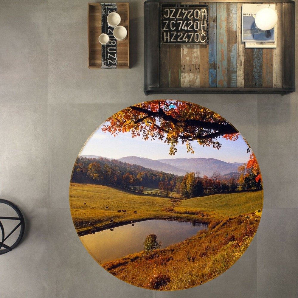 3D Tree Autumn Landscape NAO3635 Game Rug Mat Elegant Photo Carpet Mat Fay