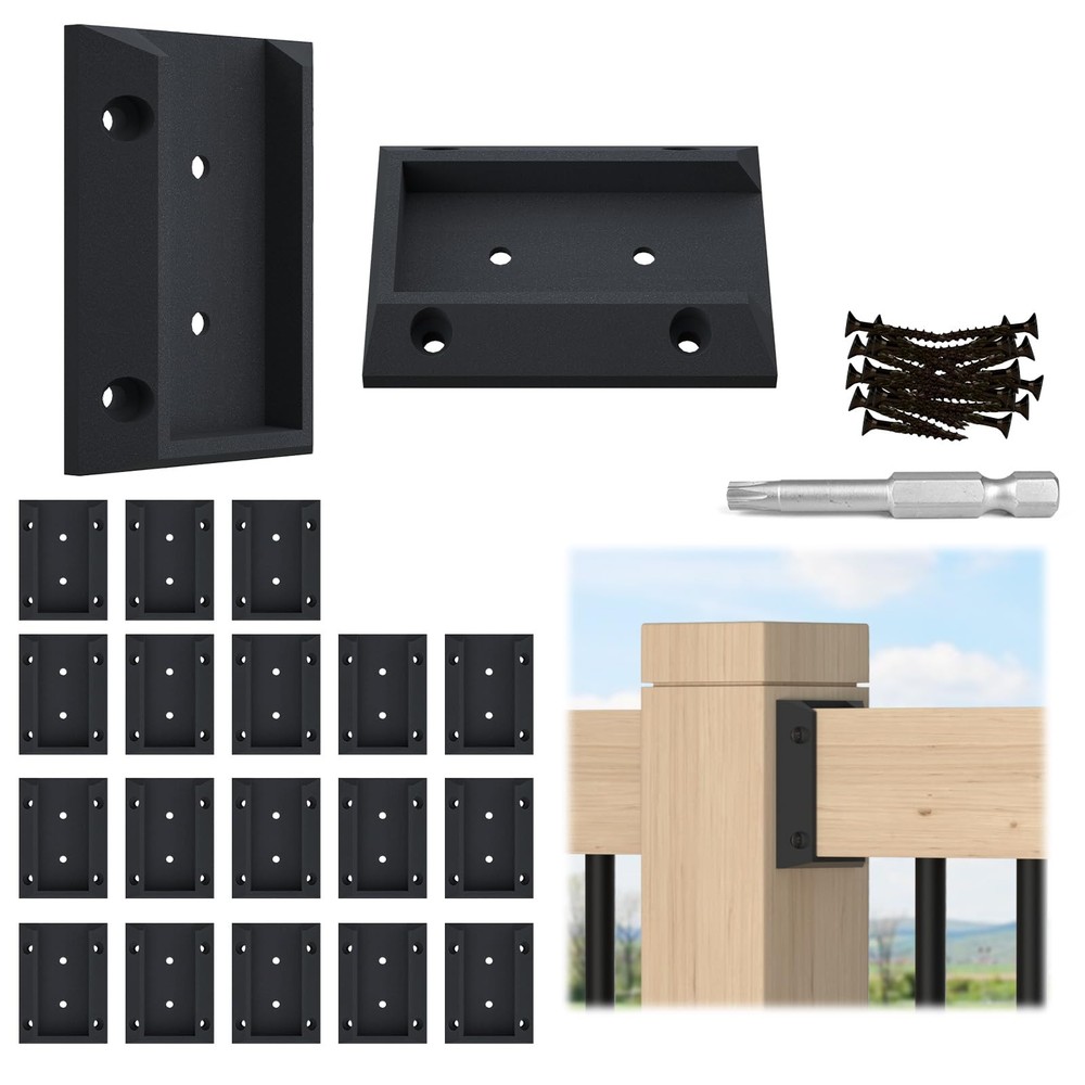 20Pcs Deck Railing Brackets Connectors Rail Support Kit for 2X4(1.5