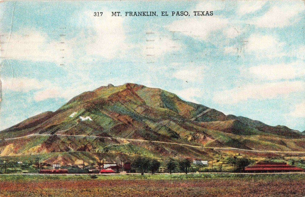 El Paso TX Texas, Mount Franklin, Vintage Postcard