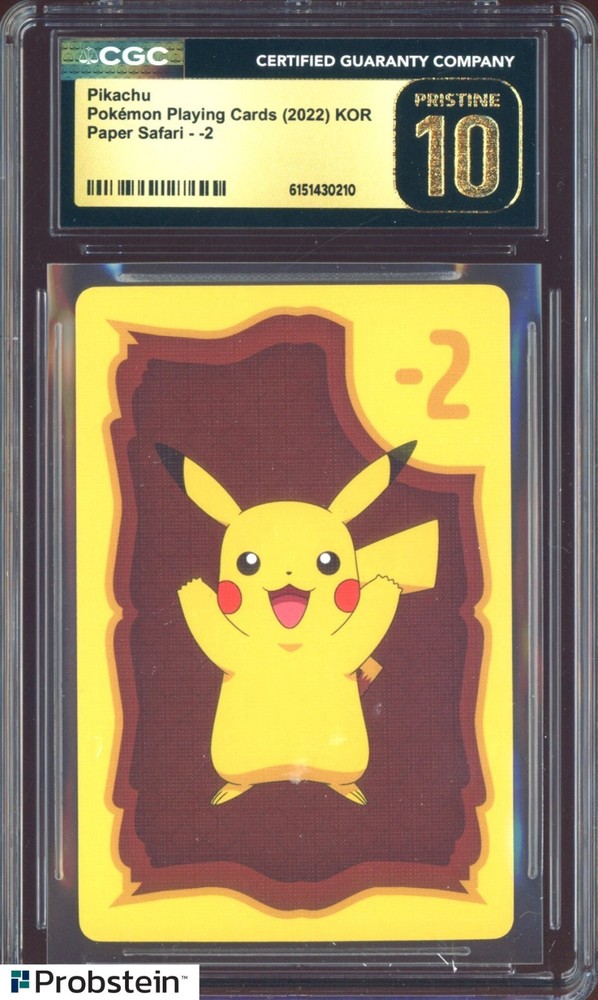 2022 Pokemon Playing Cards Korean Paper Safari Pikachu CGC 10 PRISTINEPROBSTEIN is actively accepting consignments !!