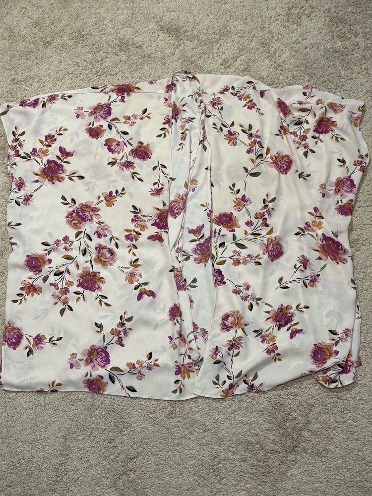 Maurices Womens Kimono One Size Multicolor Floral Print Lightweight Flowy